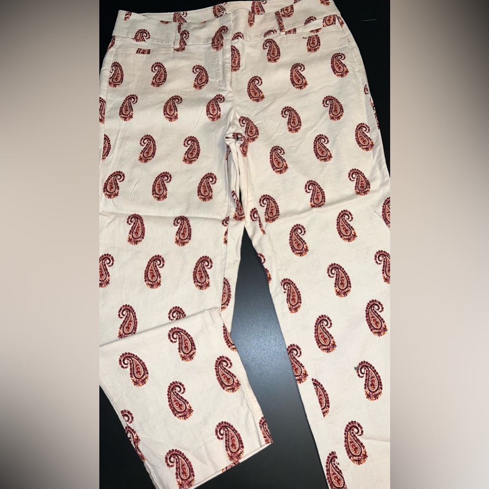 ANN TAYLOR LOFT Paisley Original Ankle Pants 10 NWOT